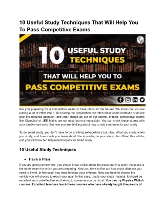 10 useful study techniques that will help