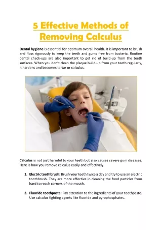 5 Effective Methods of Removing Calculus - West Vaughan Dental