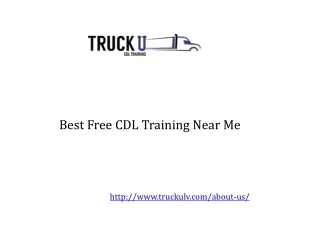 Best Free CDL Training Near Me