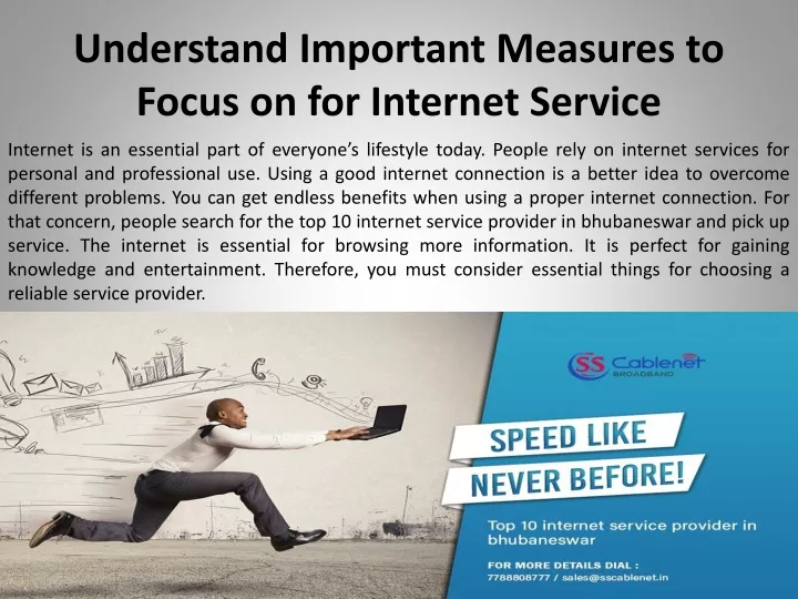 understand important measures to focus on for internet service