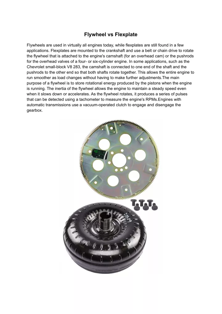 flywheel vs flexplate