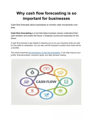 Why cash flow forecasting is so important for businesses