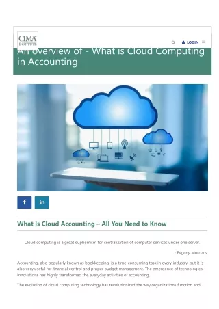 An overview of - What is Cloud Computing in Accounting -CIMA