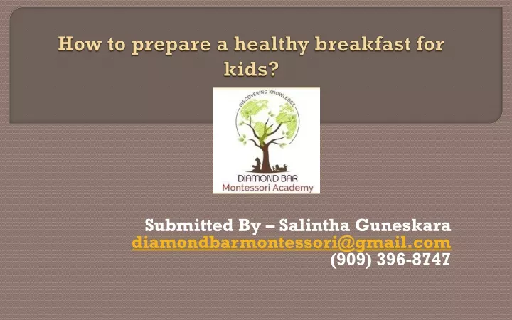 how to prepare a healthy breakfast for kids
