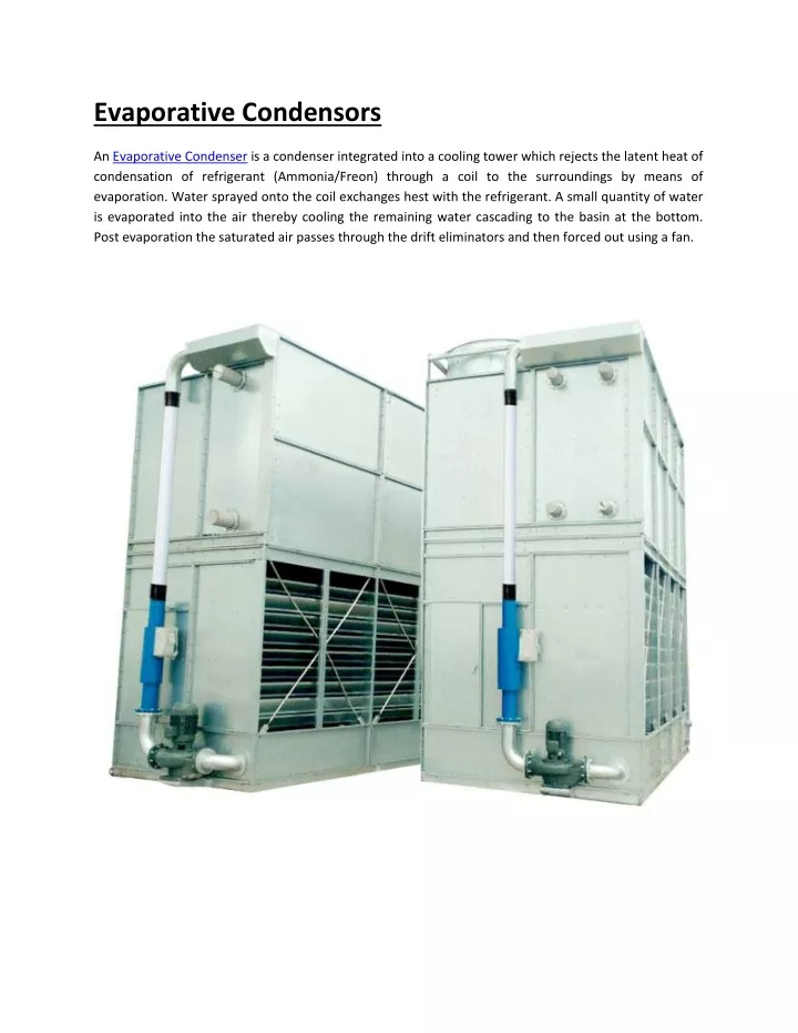 evaporative condensors