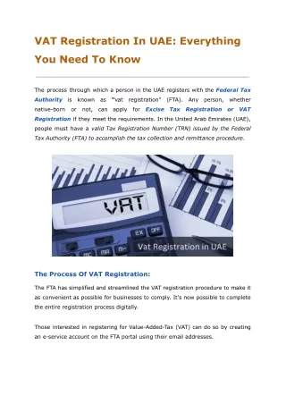 VAT Registration In UAE: Everything You Need To Know