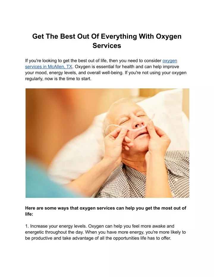 get the best out of everything with oxygen