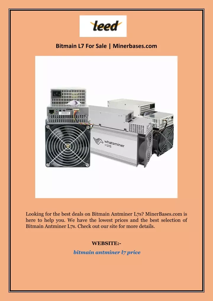 bitmain l7 for sale minerbases com