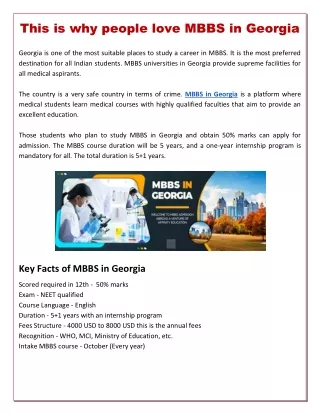 MBBS in Georgia