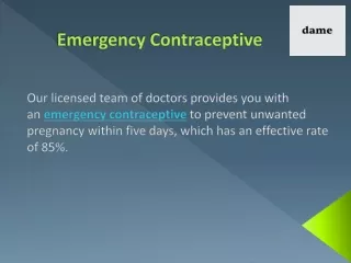 Emergency Contraceptive