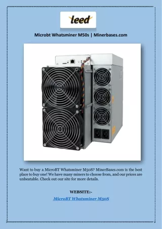 Microbt Whatsminer M50s | Minerbases.com