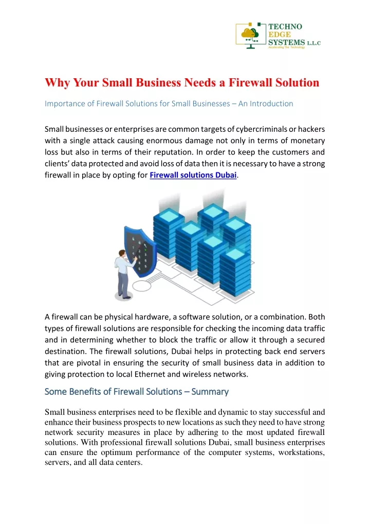 why your small business needs a firewall solution