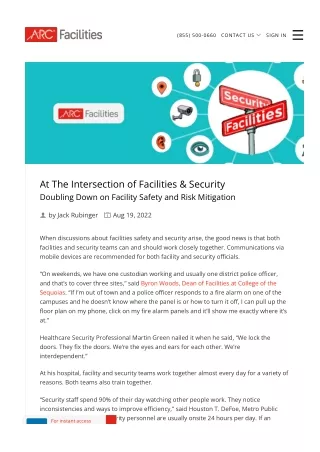 The Intersection of Facilities & Security