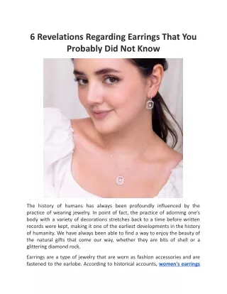 6 revelations regarding earrings that