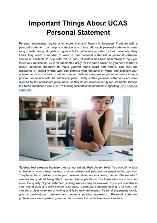 important things about ucas personal statement