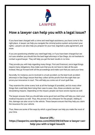 How a lawyer can help you with a legal issue?