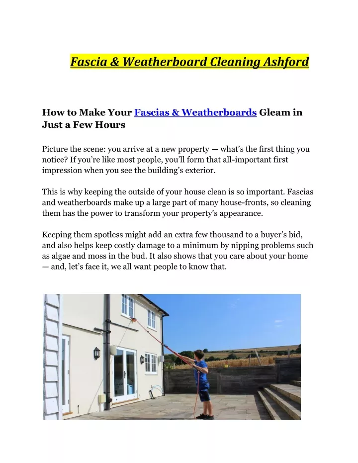 fascia weatherboard cleaning ashford