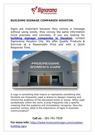 Building Signage Companies Houston