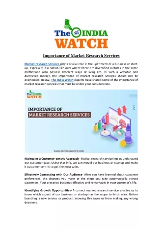 Importance of Market Research Services