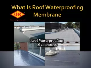 What Is Roof Waterproofing Membrane - CICO
