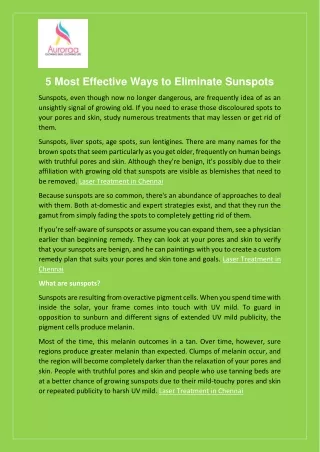 5 Most Effective Ways to Eliminate Sunspots