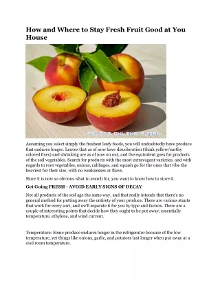 how and where to stay fresh fruit good