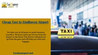 Cheap Taxi to Eindhoven Airport