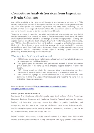 competitive analysis services from ingenious e brain solutions