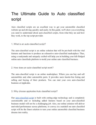 the ultimate guide to auto classified script