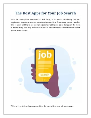 The Best Apps for Your Job Search