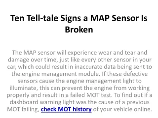 ten tell tale signs a map sensor is broken