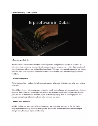 8 benefits of using an erp system