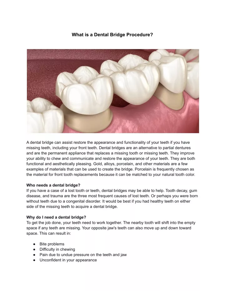 what is a dental bridge procedure