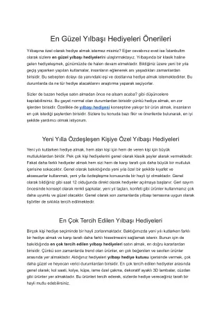 En Güzel Yılbaşı Hediyeleri Önerileri - İstanbultm