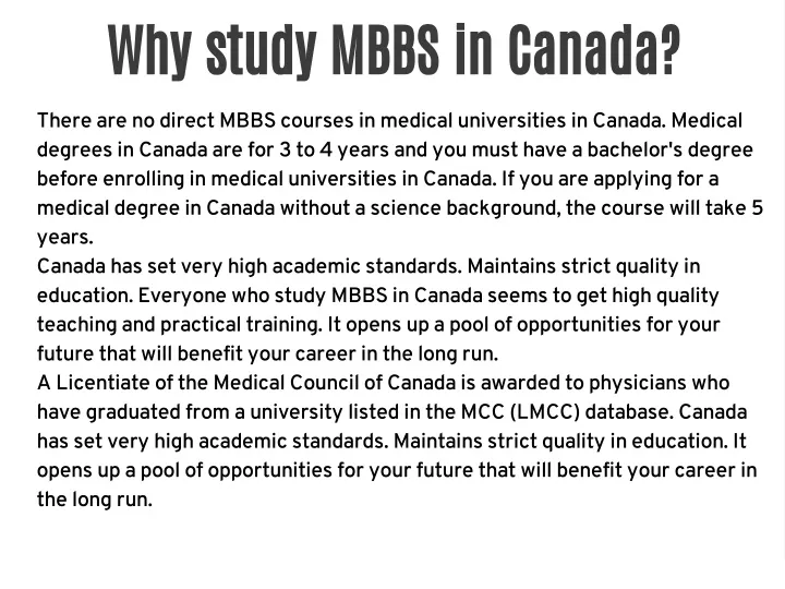 why study mbbs in canada