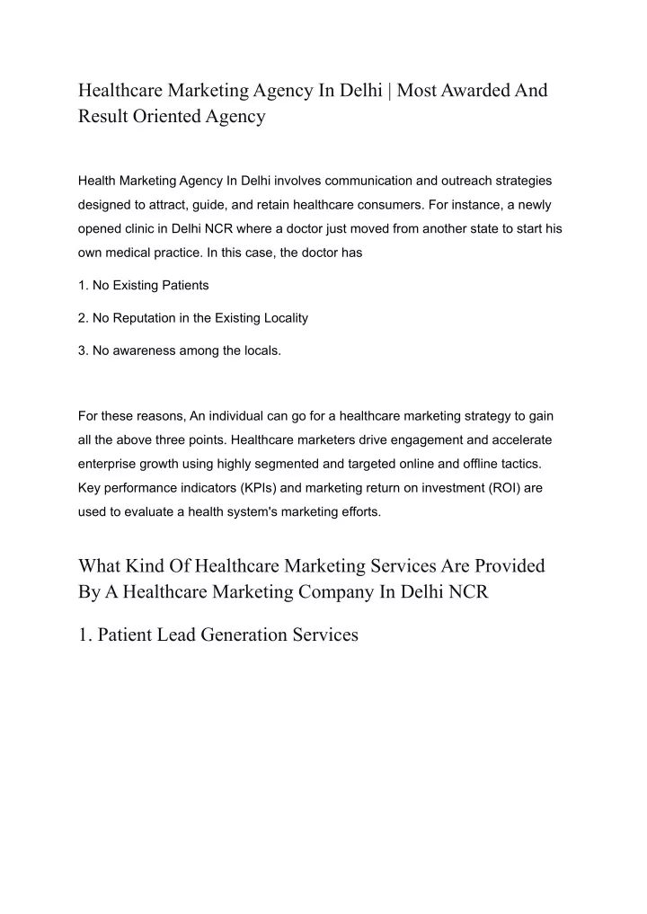 healthcare marketing agency in delhi most awarded