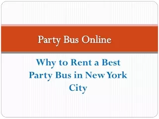 Rent a Best Party Bus in New York City