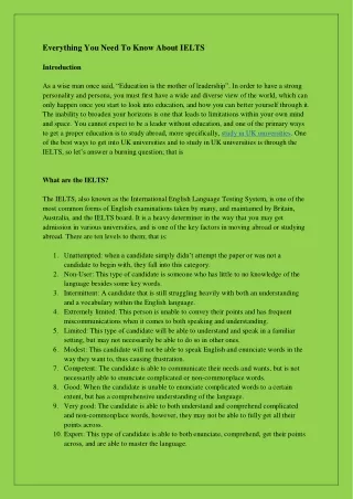 Everything You Need To Know About IELTS