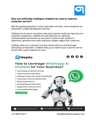 how can artificially intelligent chatbots be used