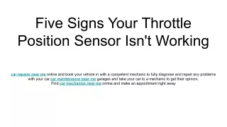 five signs your throttle position sensor