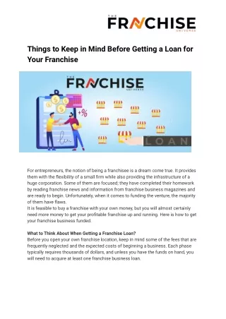 things to keep in mind before getting a loan