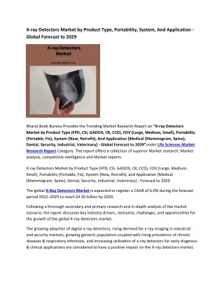 x ray detectors market by product type