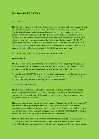 how does the ielts work introduction the uk study