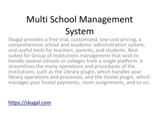 Multi School Management System