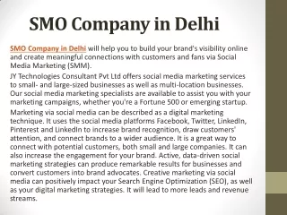 SMO Company in Delhi