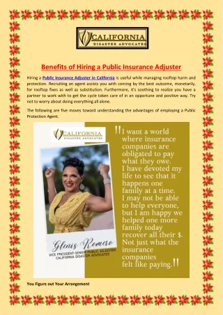 Benefits of Hiring a Public Insurance Adjuster