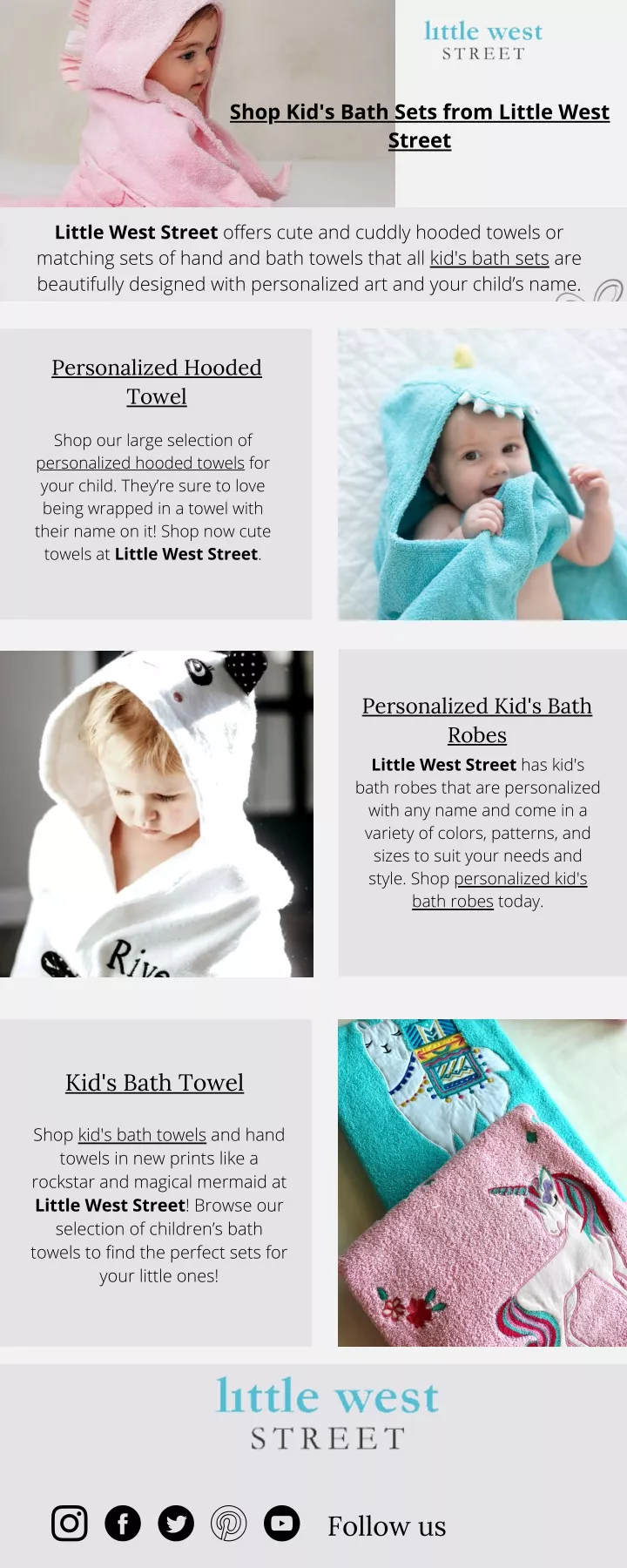 shop kid s bath sets from little west street