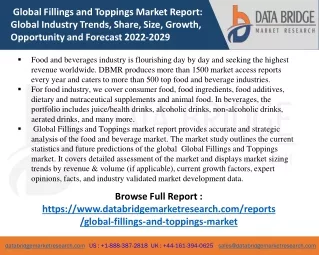 global fillings and toppings market report global