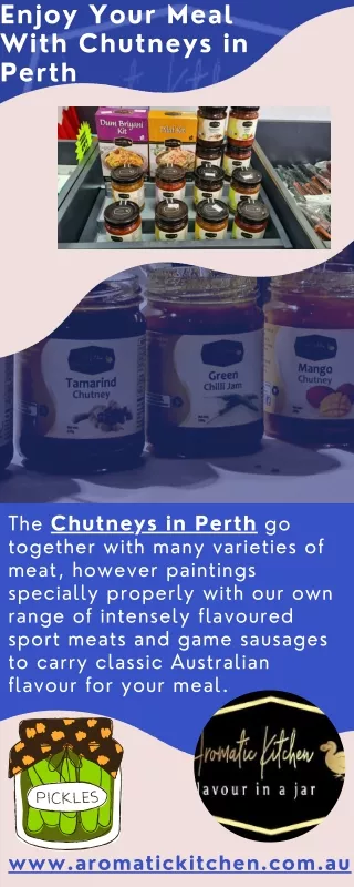 Enjoy Your Meal With Chutneys in Perth