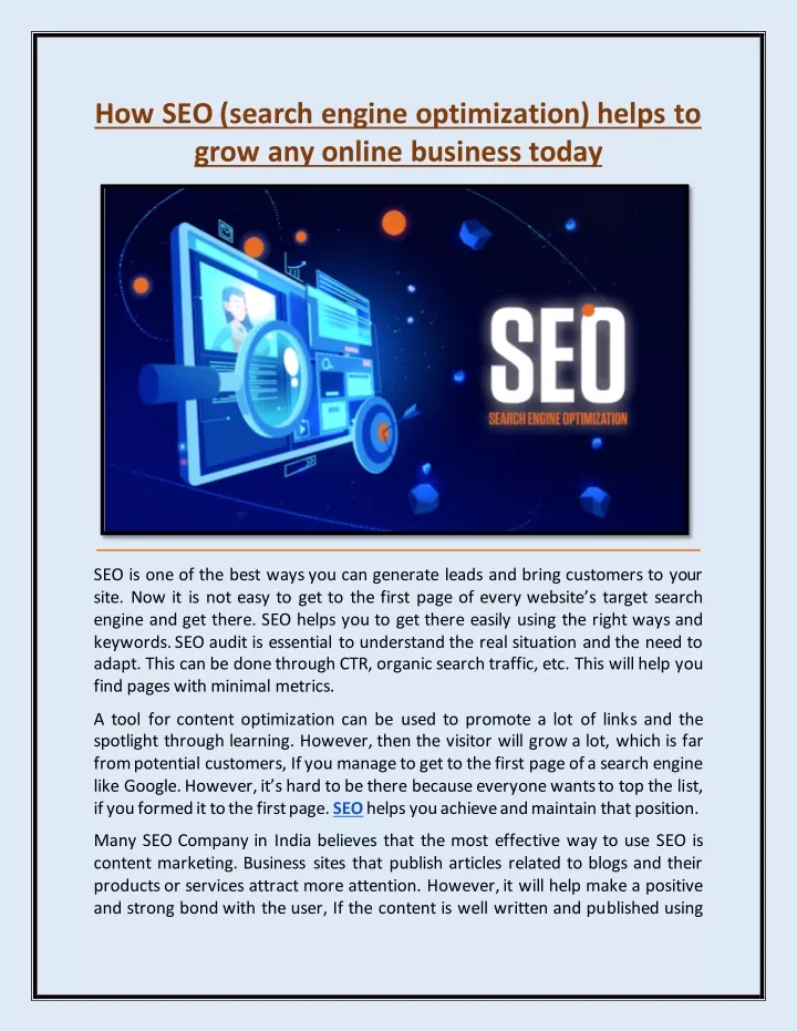 how seo search engine optimization helps to grow